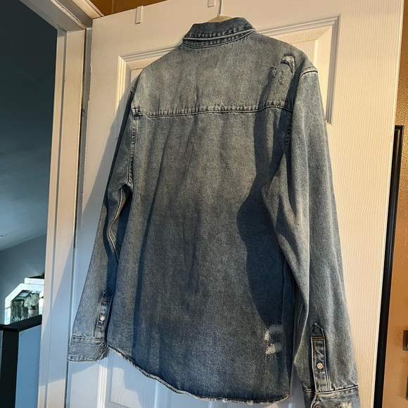 Zara Jackets & Coats Mens Zara Relaxed Fit Snap Button Distressed